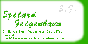 szilard feigenbaum business card